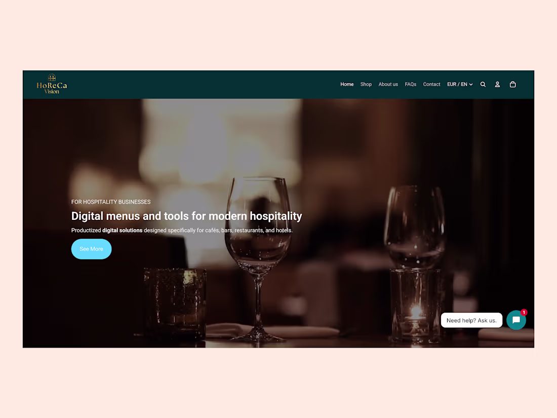 Cover image for Conversion-focused Shopify store for hospitality professionals