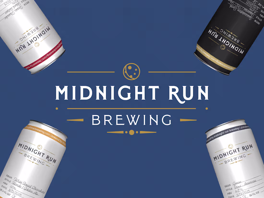 Cover image for Midnight Run Brewing: Brand Refresh & Packaging System