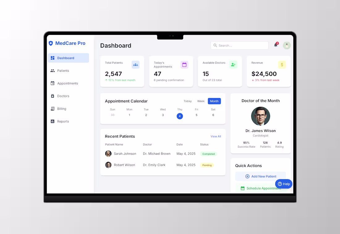 Cover image for Medicare Website UI/UX dashboard Design