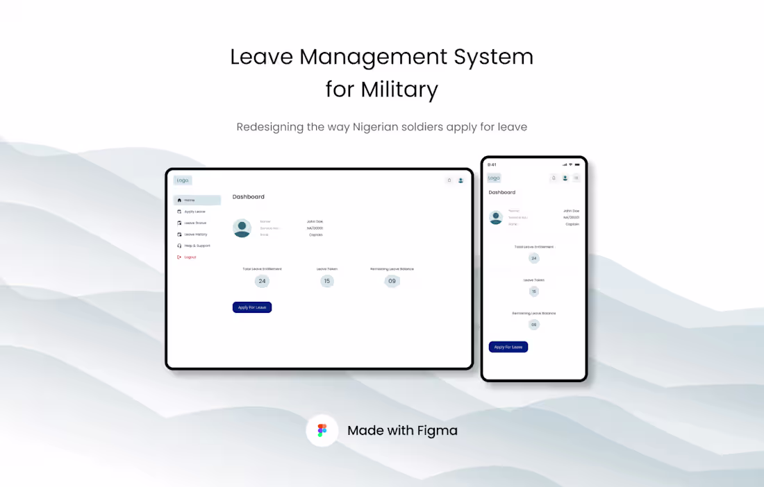 Cover image for Military Digital Leave Management System Dashboard