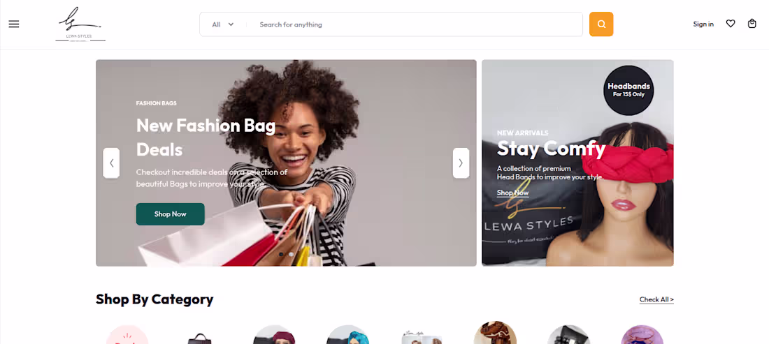 Cover image for Ecommerce website for Lewastyles