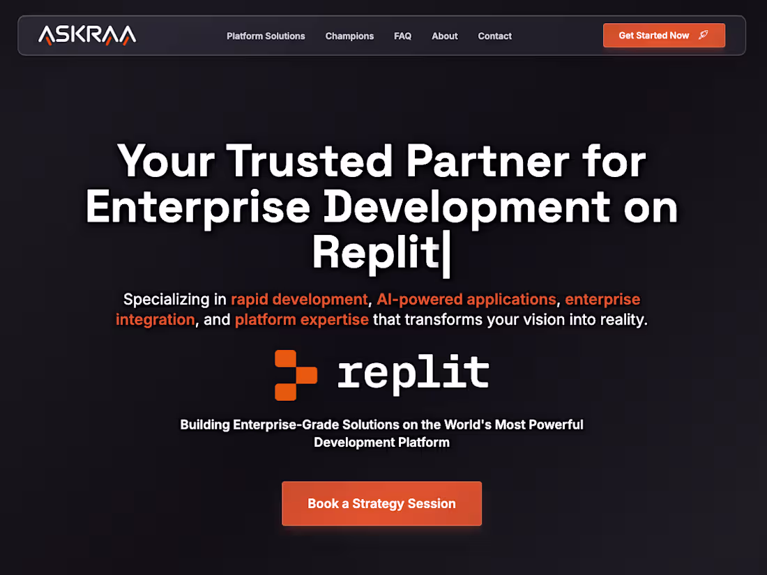 Cover image for Askraa | Official Replit Integrator for Enterprise App Developm…