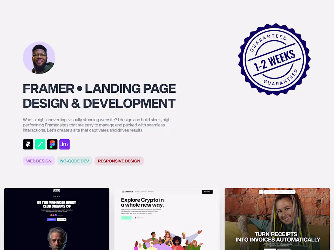 Cover image for Framer : Landing Page Design & Development