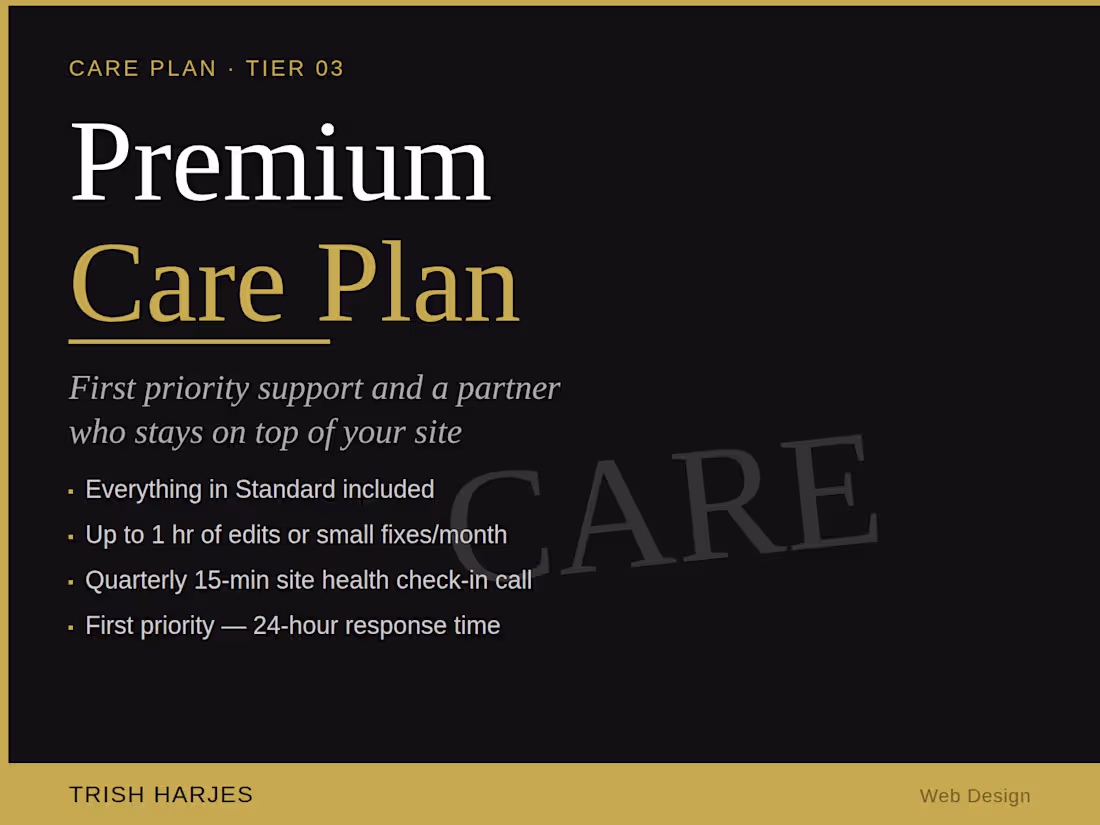 Cover image for Premium Care Plan — Priority Support + Ongoing Optimization