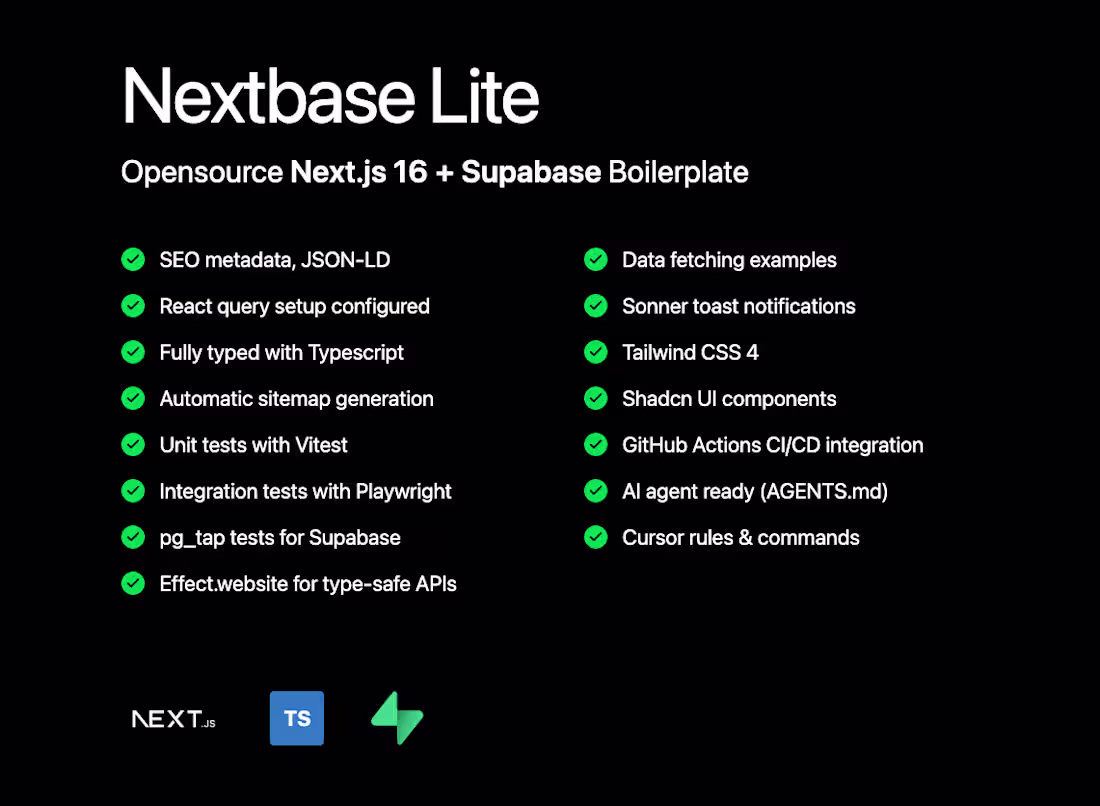 Cover image for Open source NextBase starter kit: Next.js 16 + Supabase