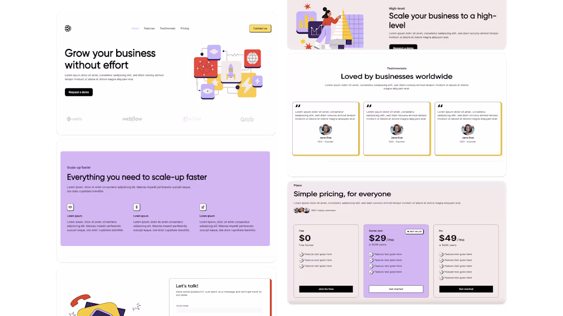 Cover image for Webflow website showcasing a digital service