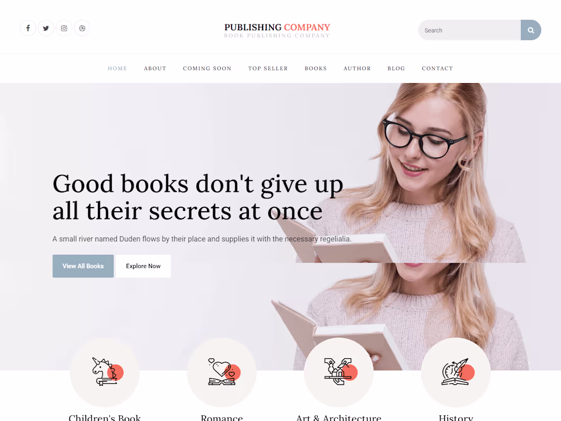 Cover image for Book Website Template