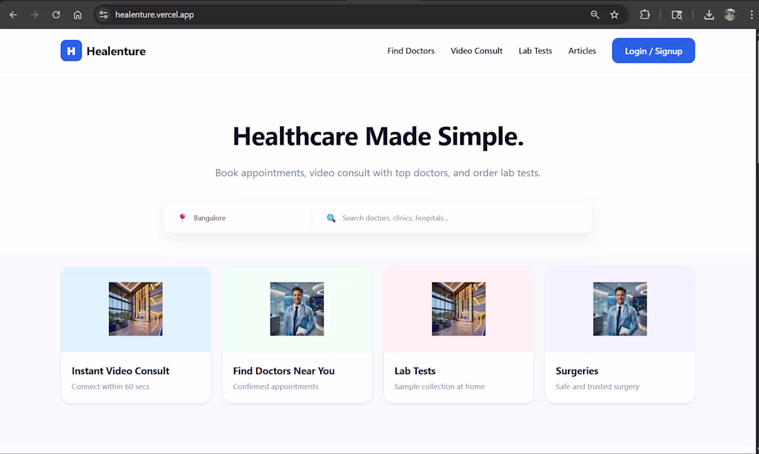 Cover image for Full-Stack Telemedicine App with Real-Time Features