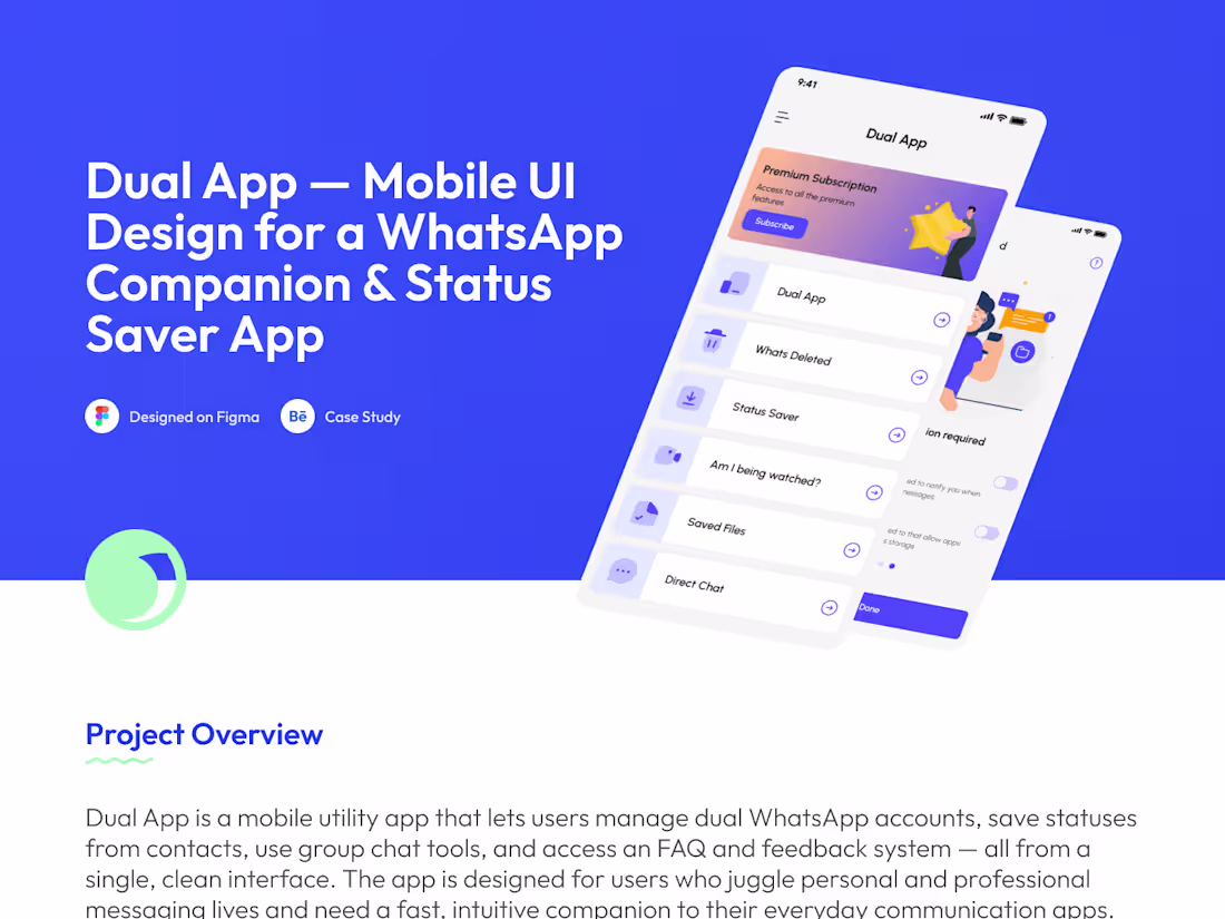 Cover image for Dual WhatsApp Management App Design