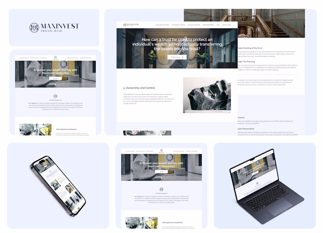 Cover image for Maxinvest Bank Website Development