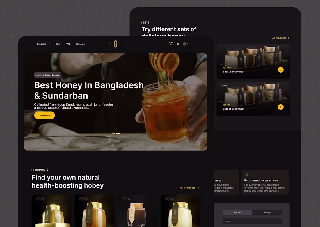 Cover image for Honey Web UI/UX design