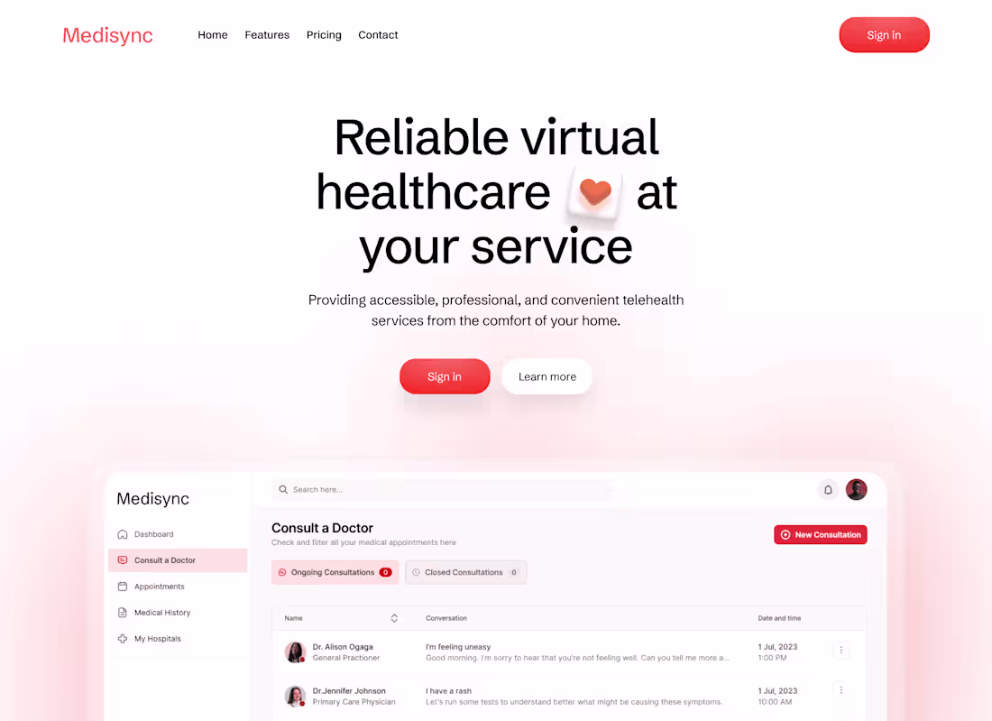 Cover image for Medisync - Remote Healthcare 