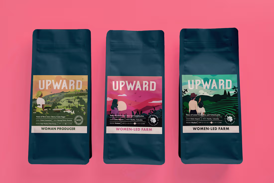 Cover image for labels + illustrations for upward coffee