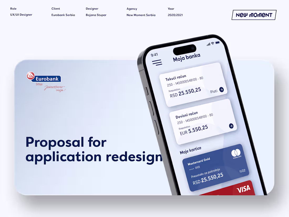 Cover image for Eurobank Serbia - Proposal for application redesign
