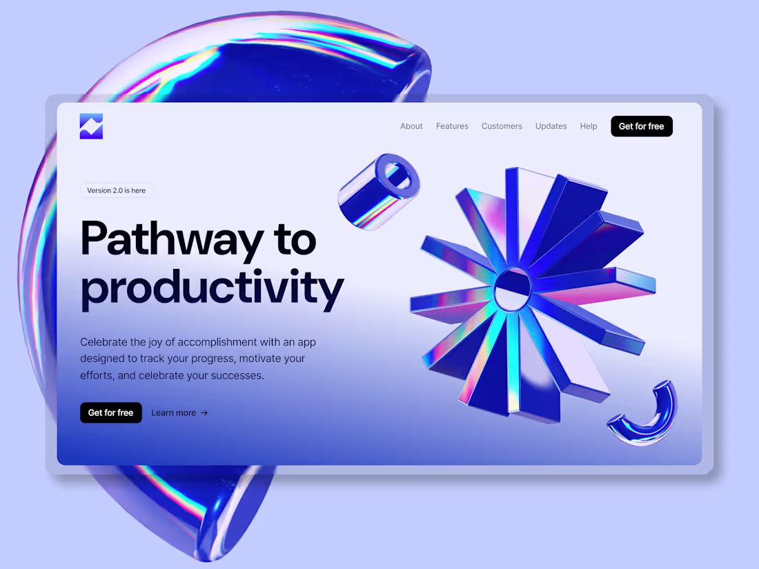 Cover image for Pathway to Productivity – SaaS Web App Landing Page UI