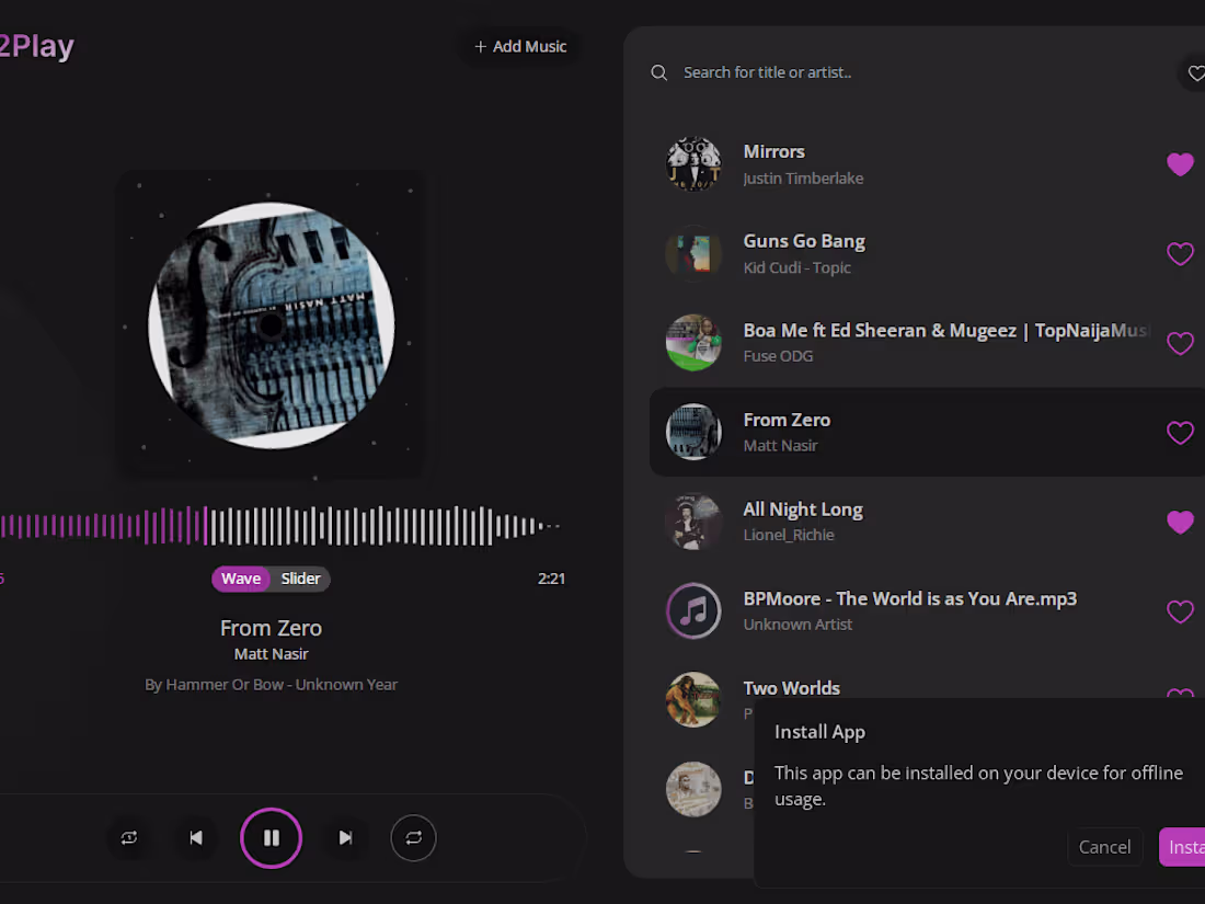 Cover image for 2Play - Music Player