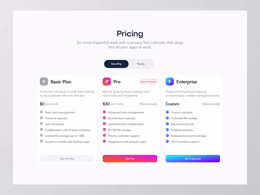 Cover image for SaaS Pricing Page | Landing Page