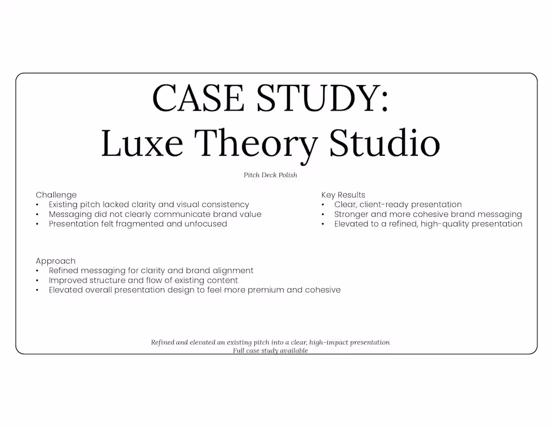 Cover image for Pitch Deck Refinement