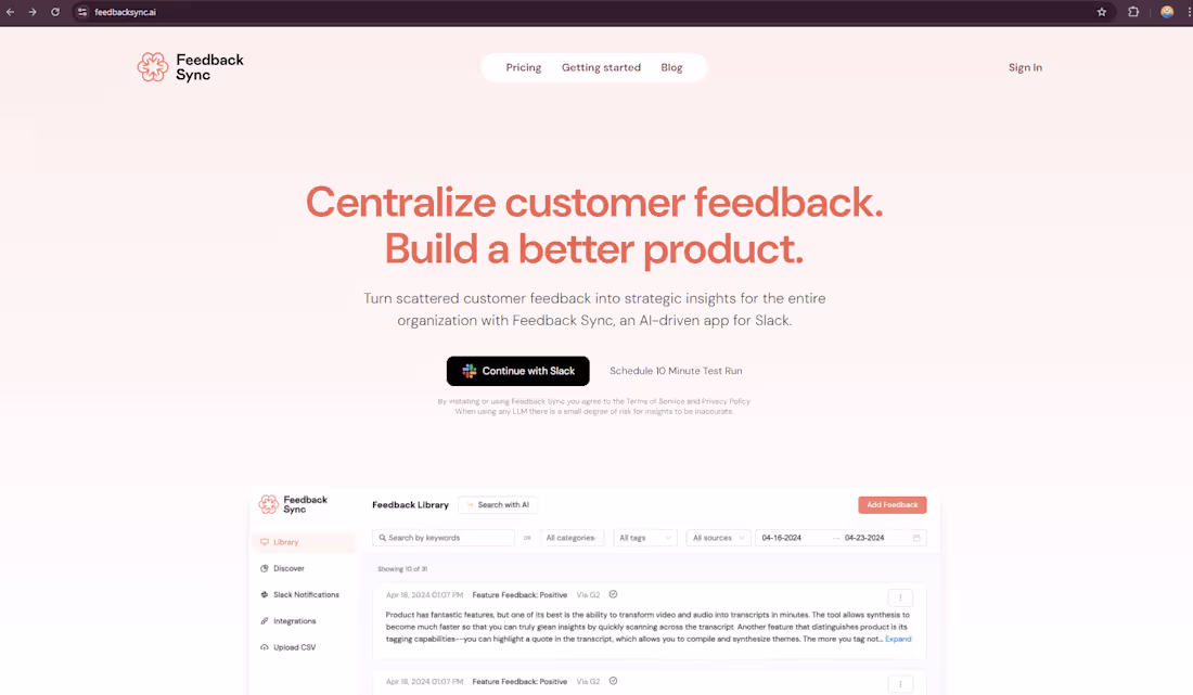 Cover image for FeedbackSync.ai - AI Project
