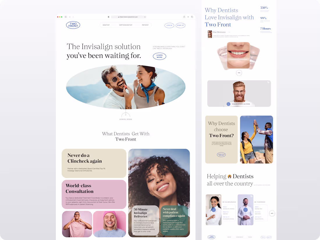 Cover image for Two Front — Invisalign Solution Redesign