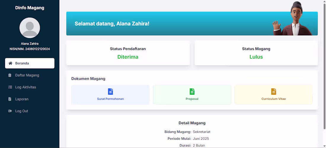Cover image for DinfoMagang is an internship website