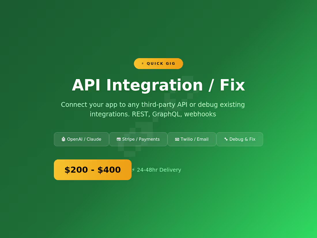 Cover image for API Integration - Connect Any Service