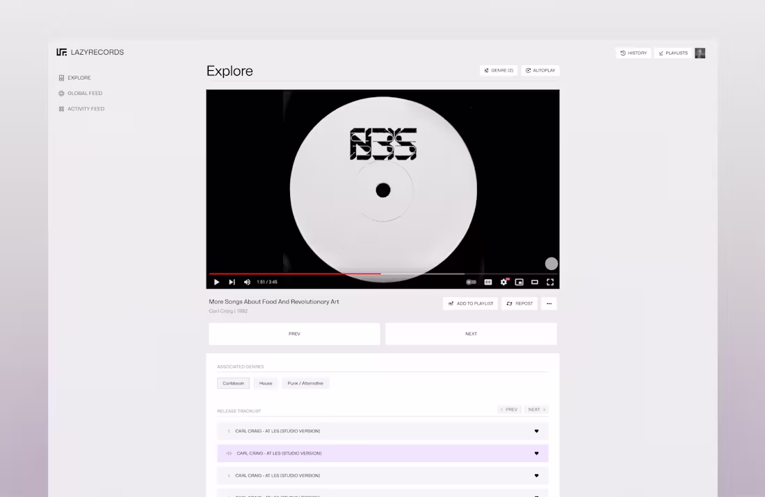 Cover image for Lazyrecords, music discovery app
