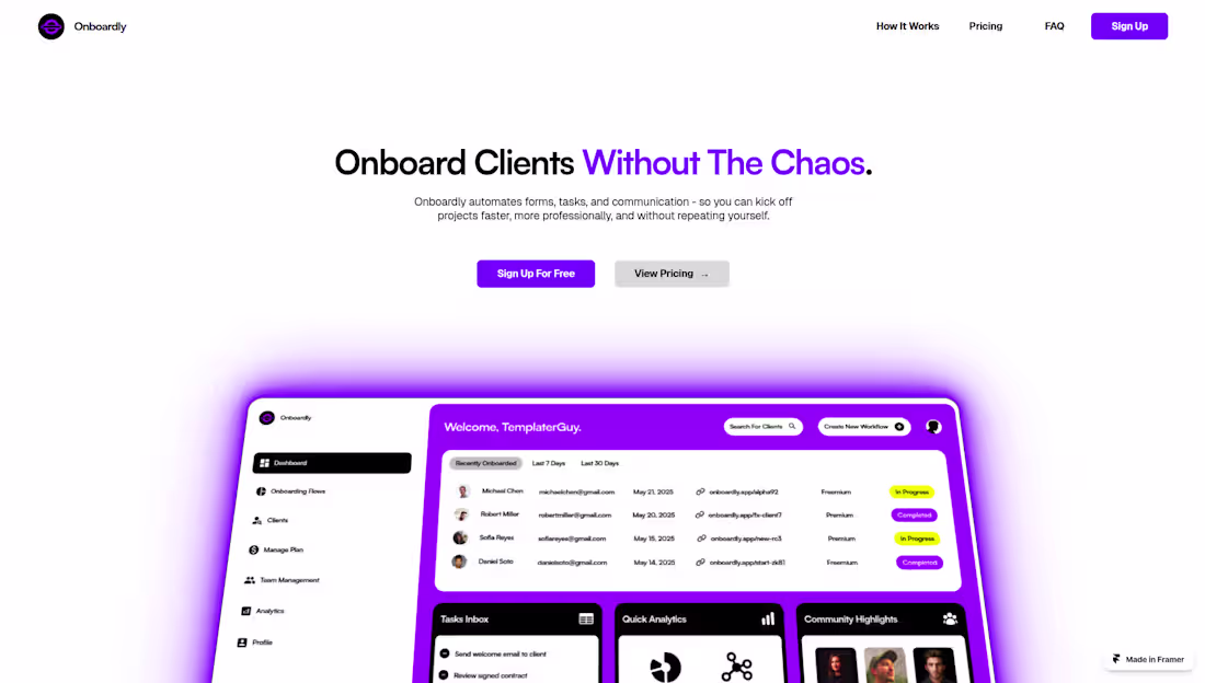 Cover image for Onboardly – Modular Onboarding UI Kit for Framer