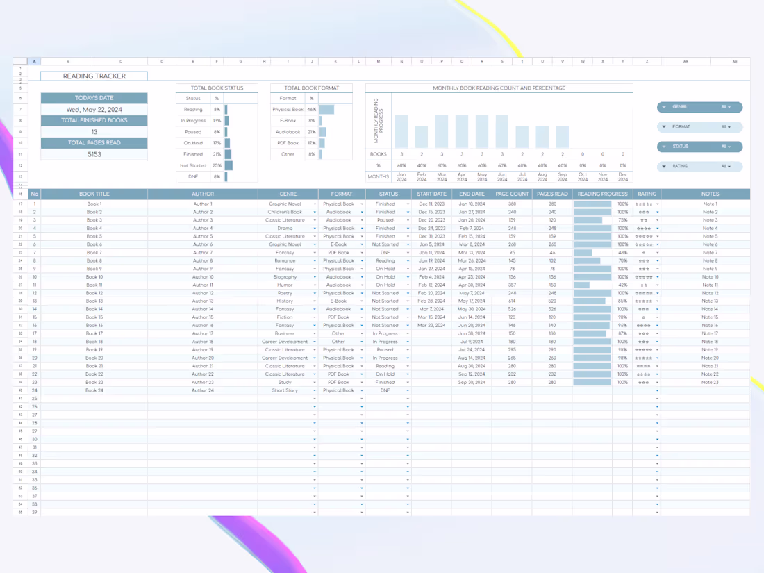 Cover image for Reading Tracker Template