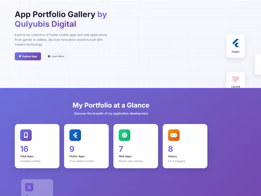 Cover image for Qulyubis Digital - App Portfolio Gallery | Flutter & Web Apps