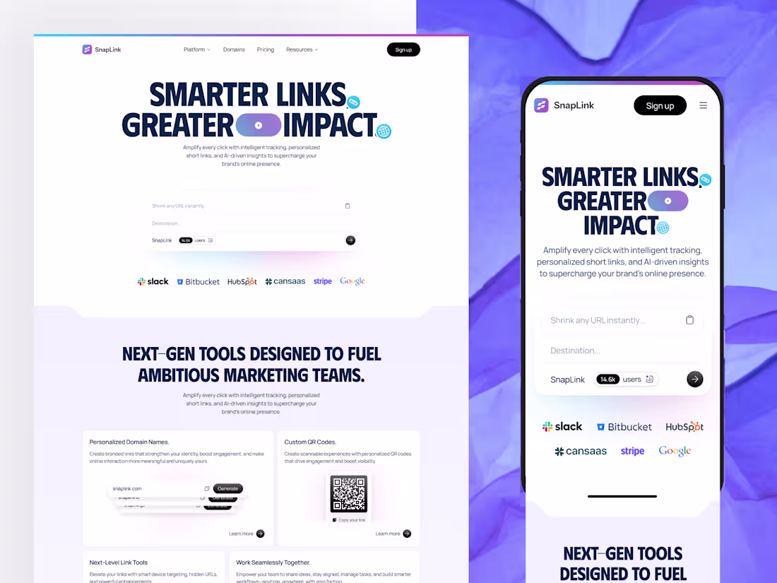 Cover image for SnapLink - Responsive Marketing SaaS