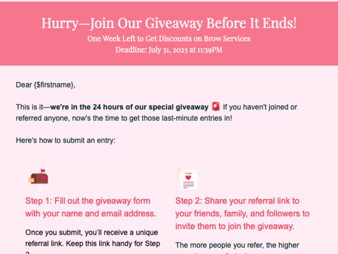 Cover image for Eyecandy Lash Beauty — Giveaway Email Campaign [IN PROGRESS]