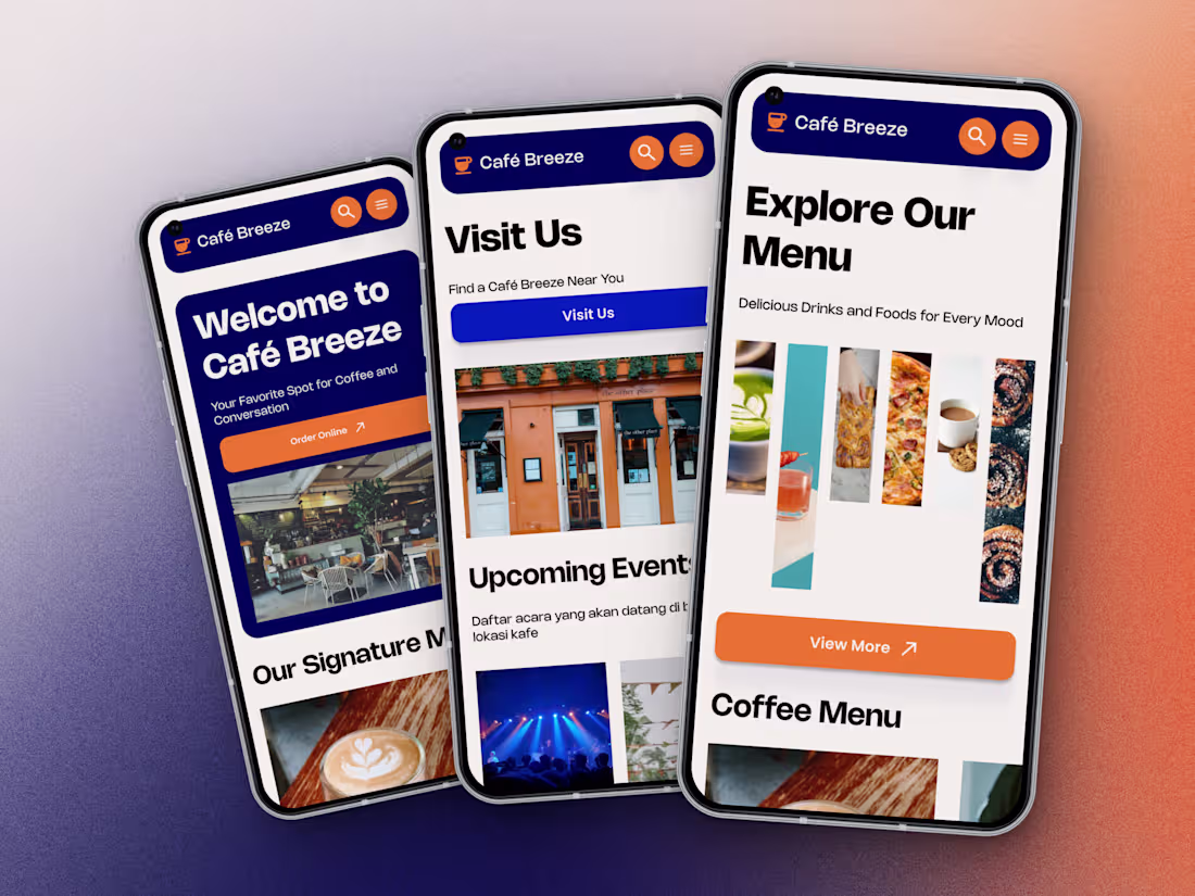 Cover image for Cafe' Breeze Minimalist Website Design