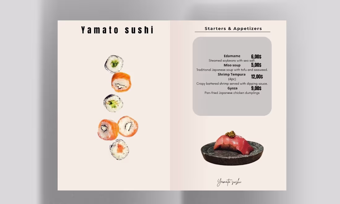 Cover image for Modern & Minimalist Menu Design