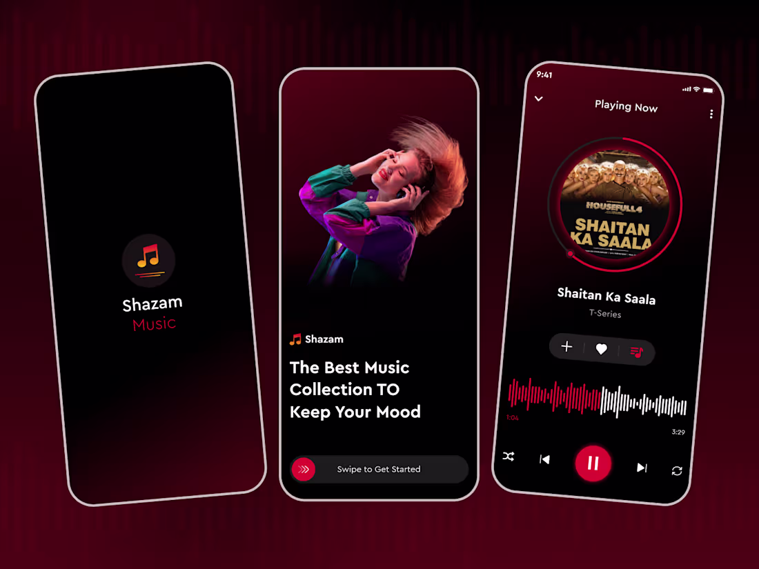 Cover image for Music-Shazam Mobile App UI