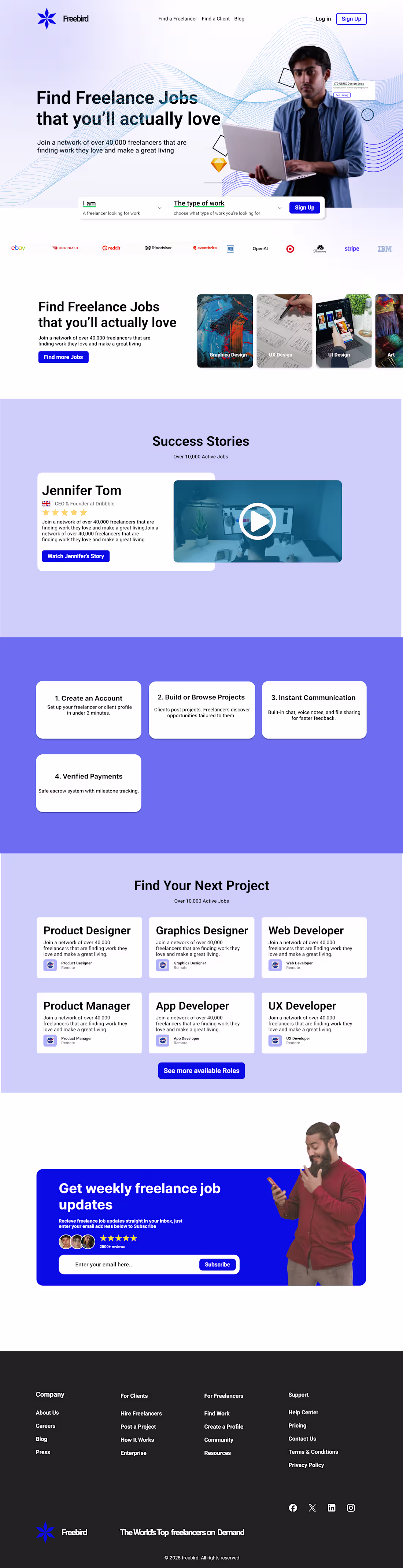 Cover image for Freelance website UI Design