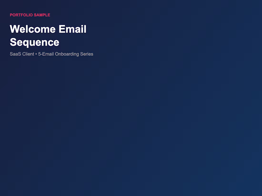 Cover image for Welcome Email Sequence — SaaS Client