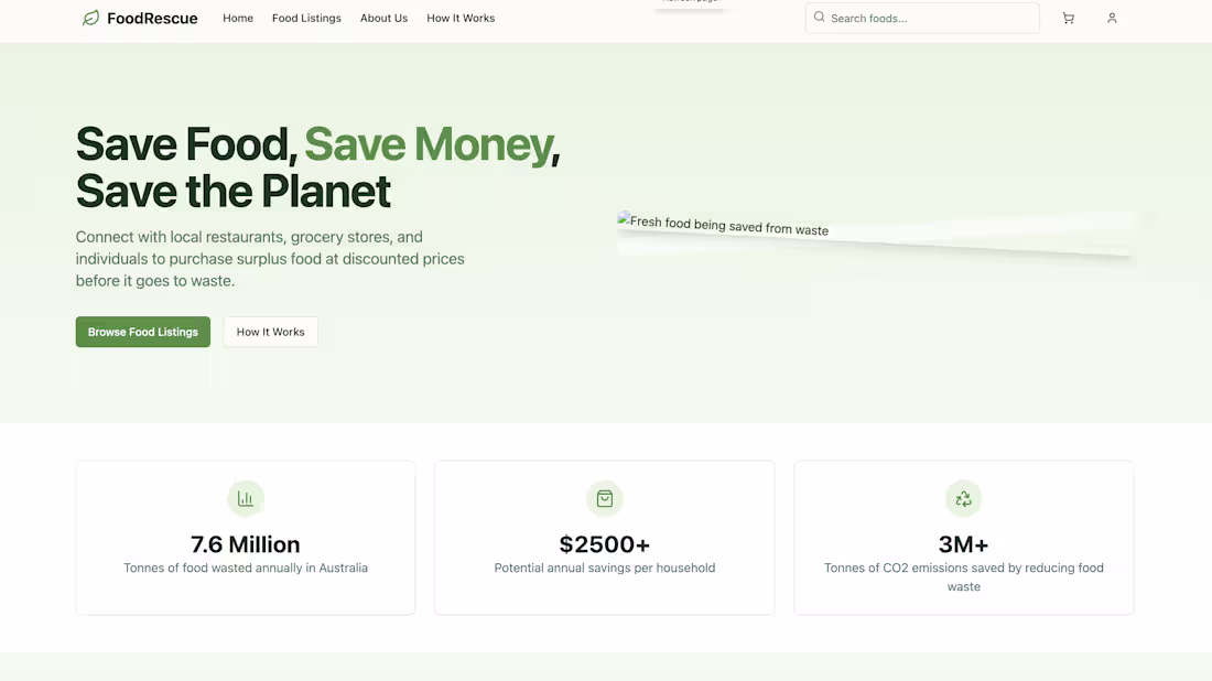 Cover image for Food Rescue Platform: Save Food, Save Money, Save the Planet...