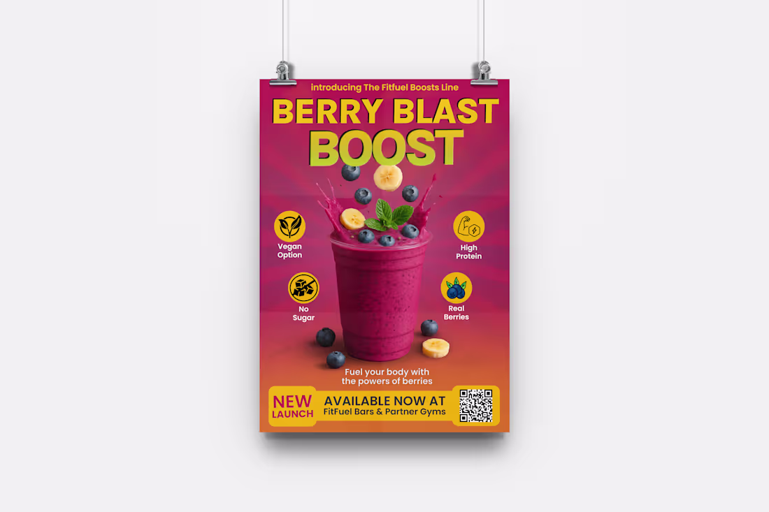 Cover image for Berry Blast Boost – Poster Design