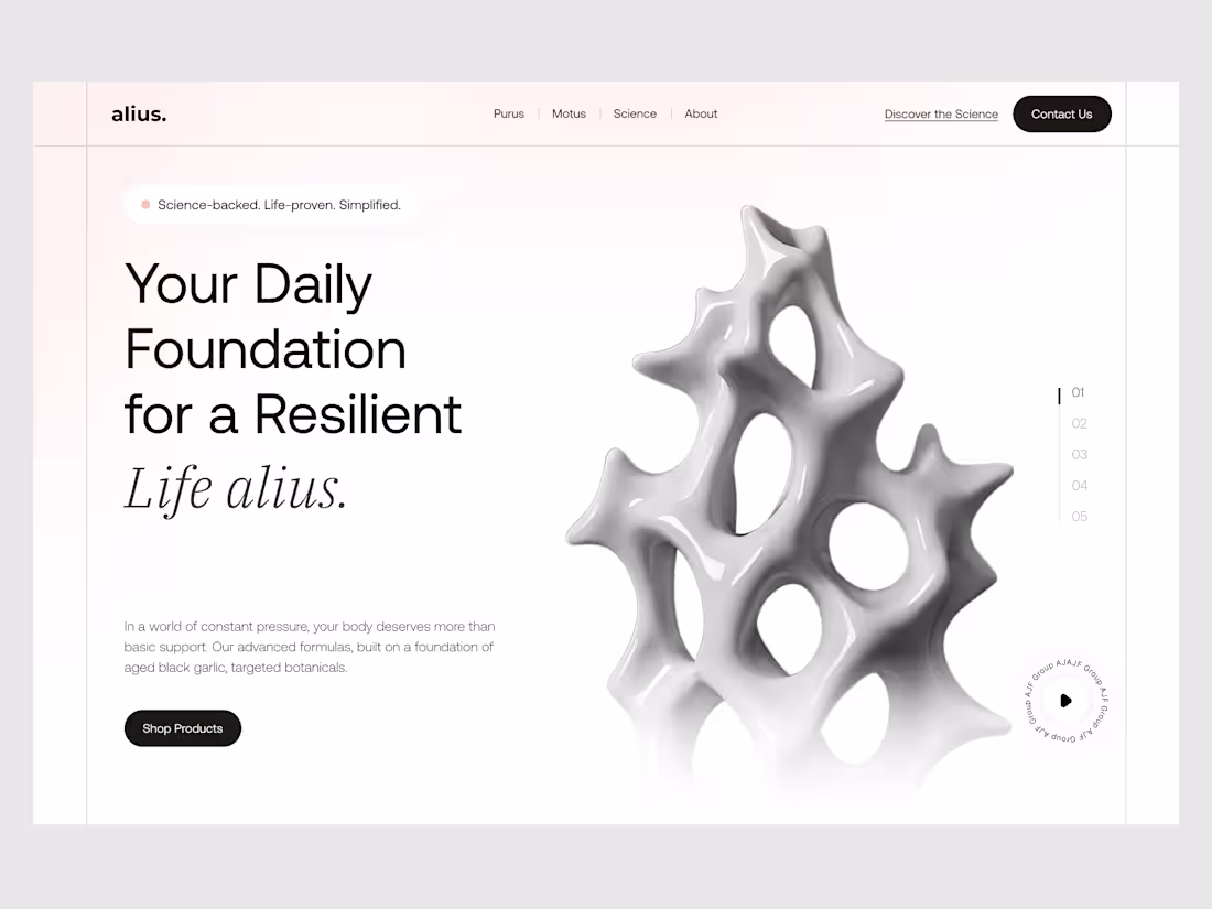 Cover image for Alius – Wellness & Supplement Brand Landing Page Alius is a ...