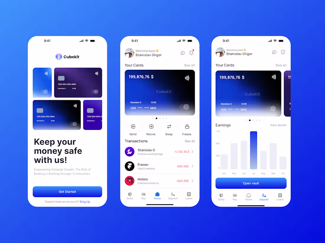 Cover image for Futuristic Mobile Banking UI/UX Design