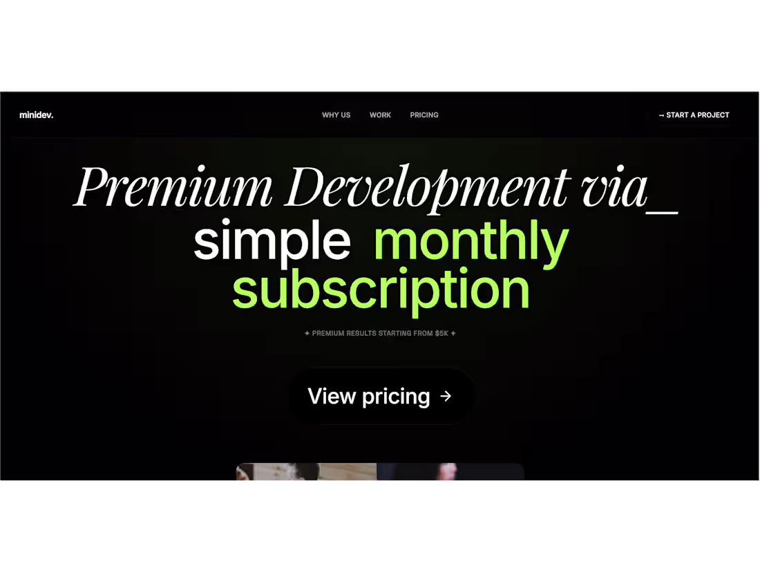 Cover image for Minidev.pro Agency Website