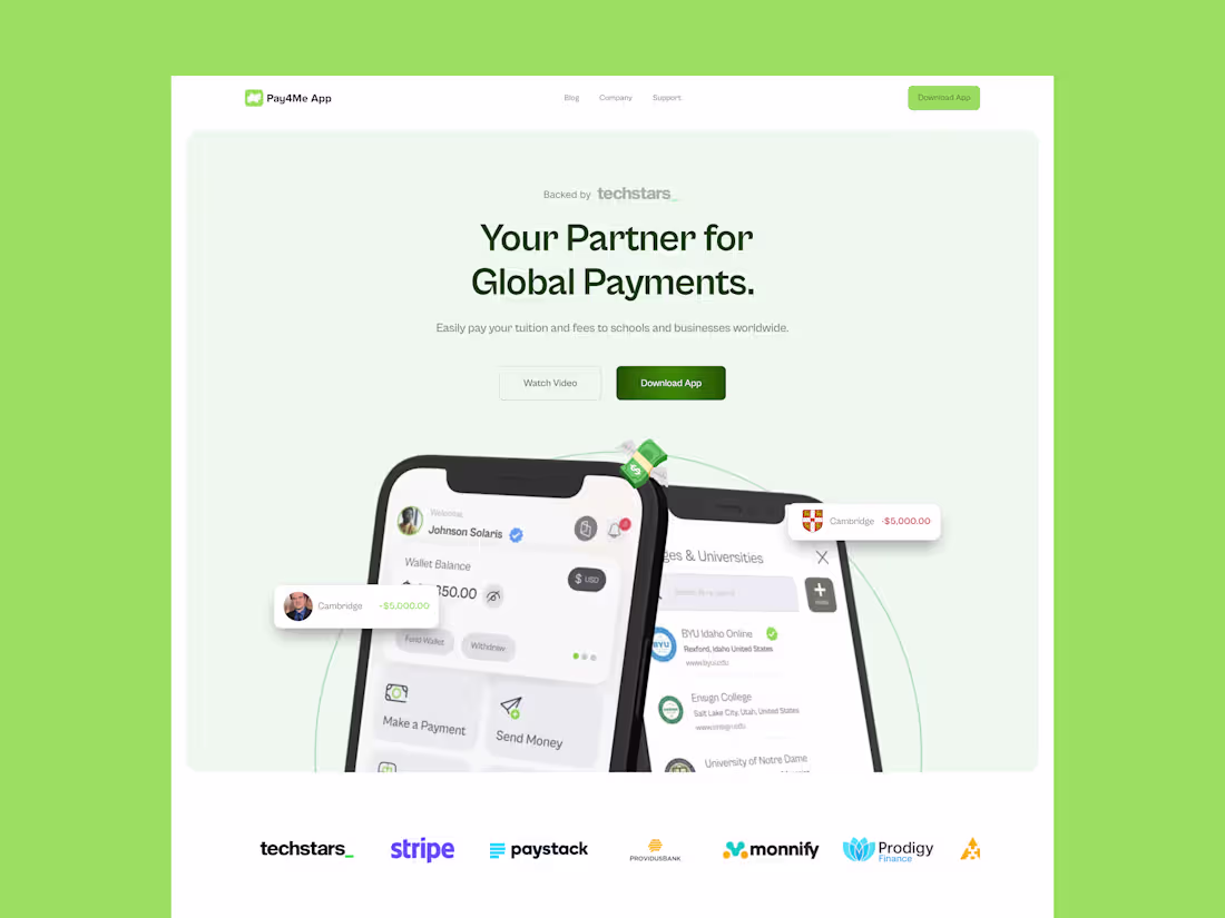 Cover image for Pay4Me - A Fintech Website Design