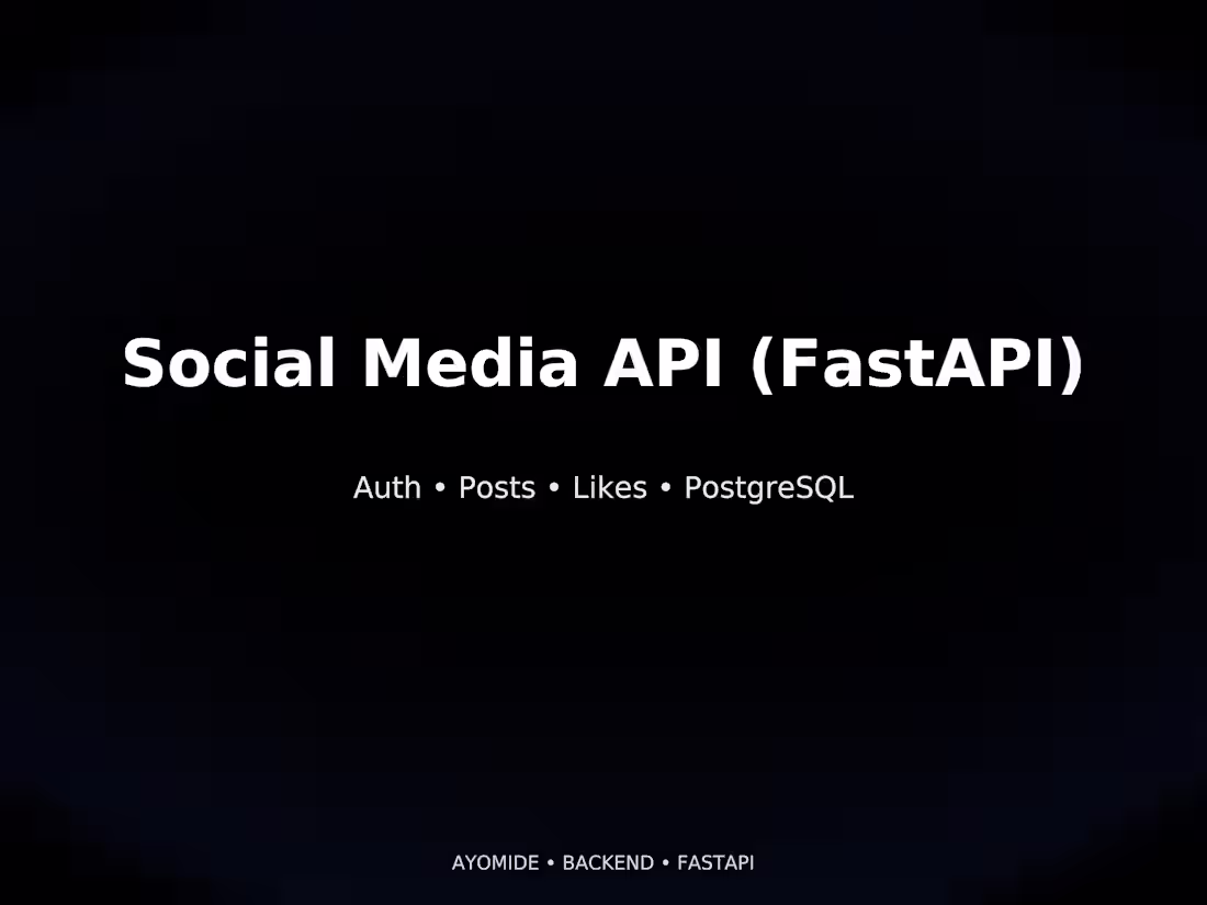 Cover image for Development of Social Media API with FastAPI