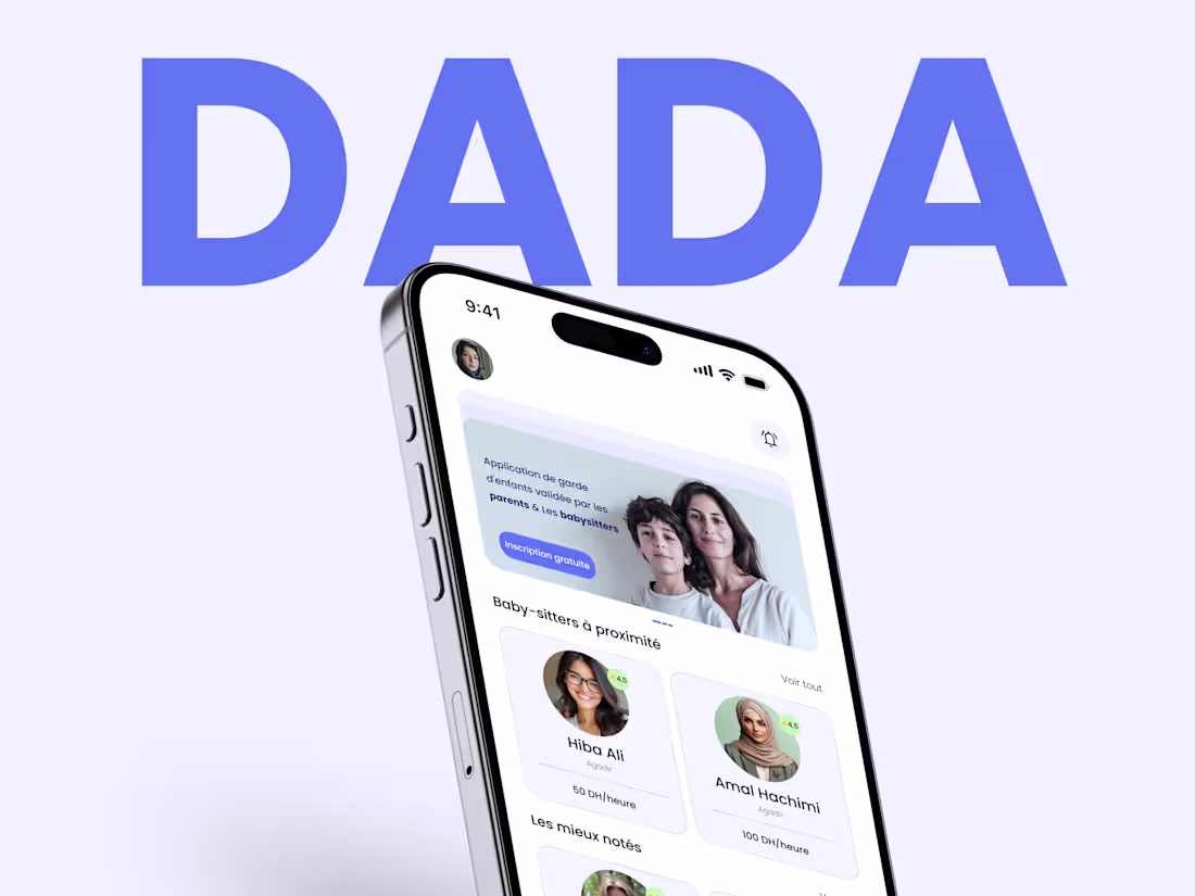 Cover image for DADA Babysitting App UX/UI