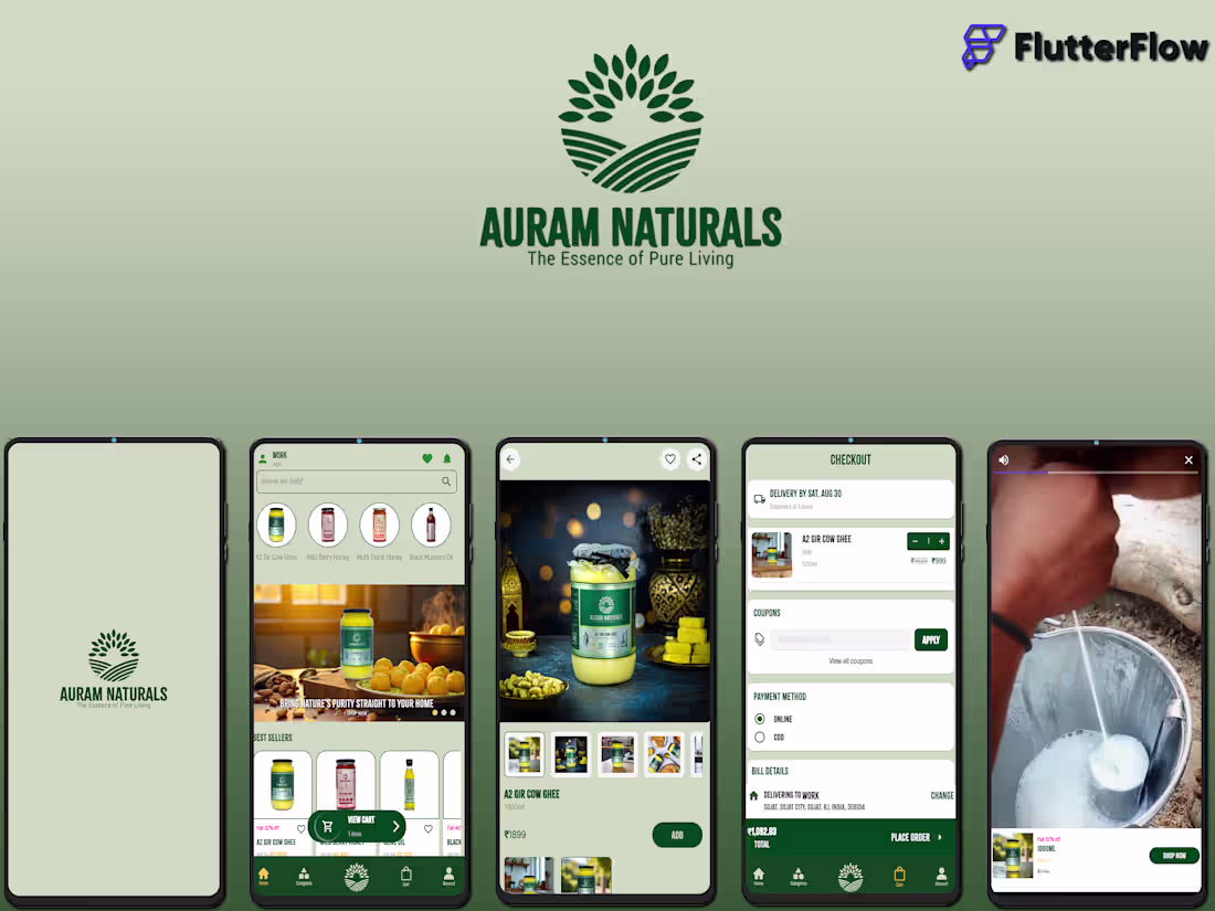 Cover image for Auram Naturals Ecommerce Mobile App Development