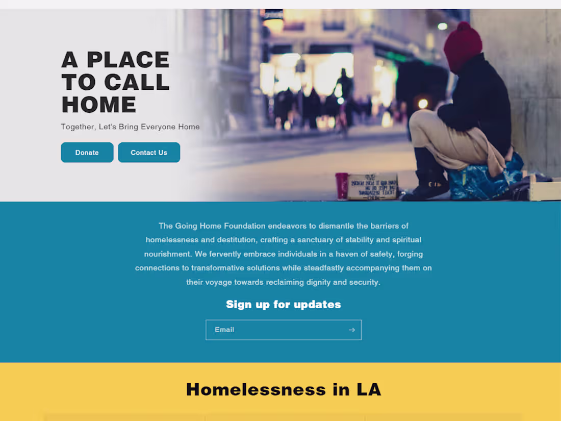 Cover image for Going Home Foundation Website