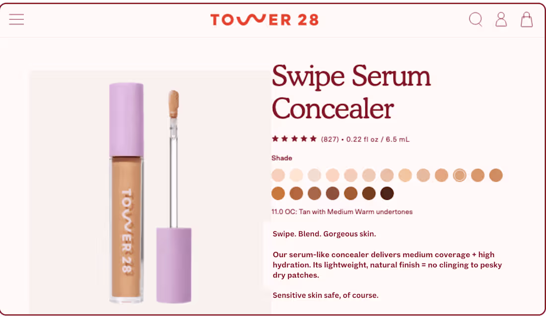 Cover image for Web copy for Tower 28 (Cosmetics)