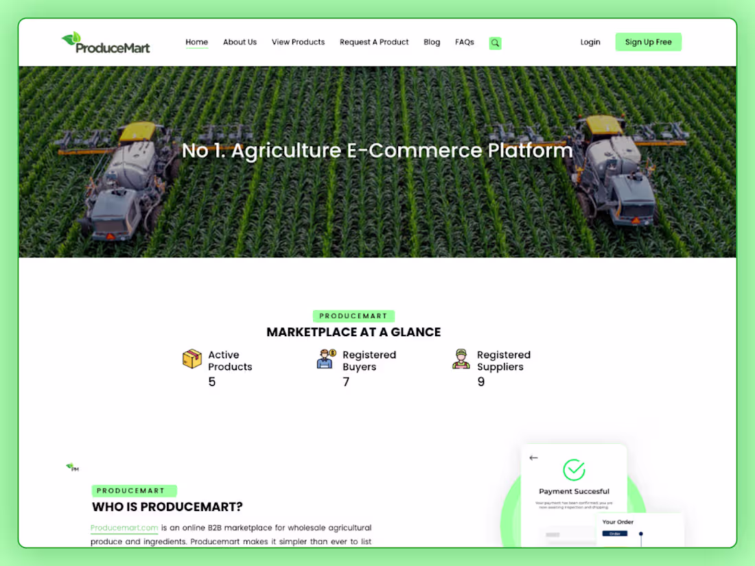 Cover image for Produce Mart – Website UI/UX Design