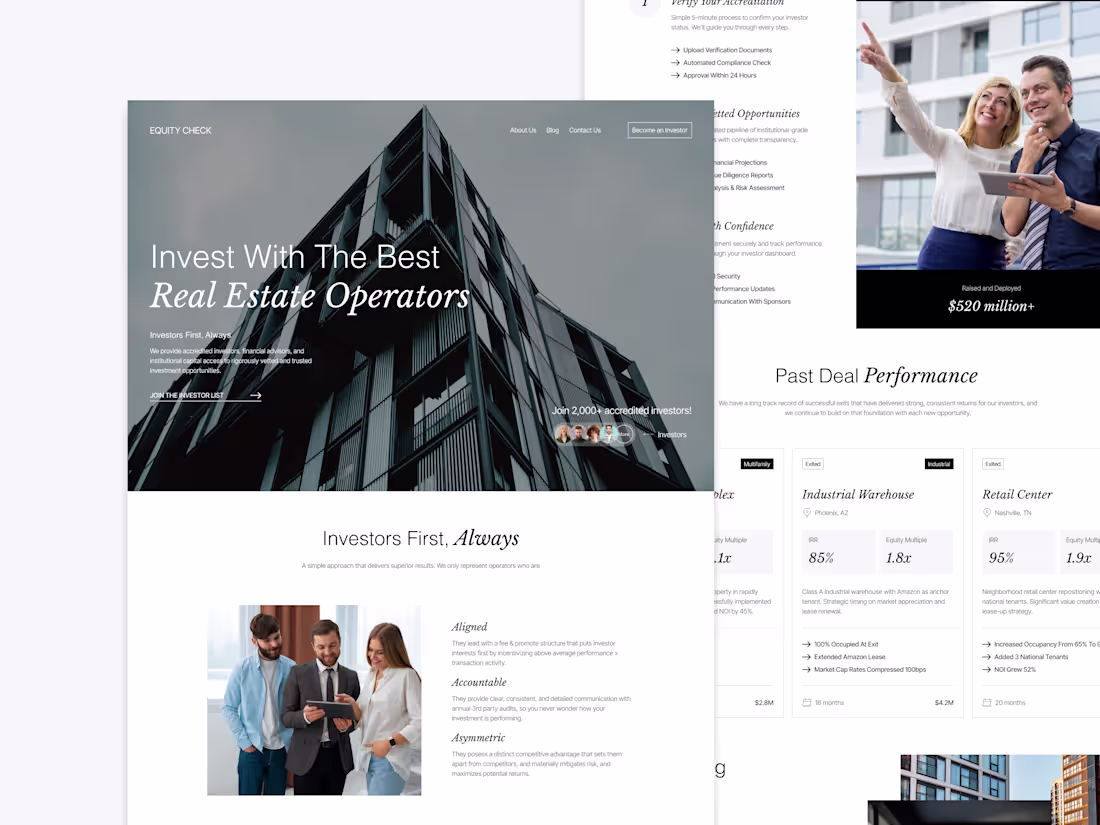 Cover image for Equity Check
A conversion-focused design, EquityCheck